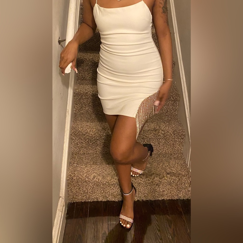 White mini dress